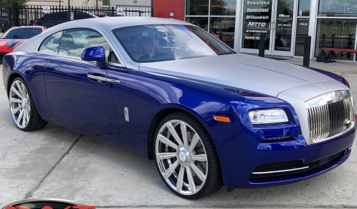 Blue Rolls Royce Wraith