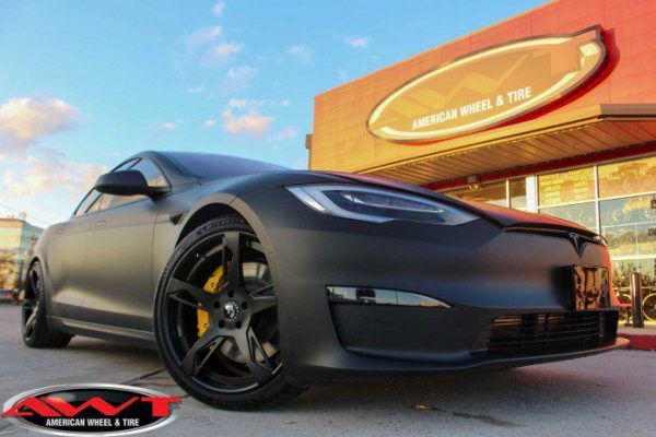 Matte Black Wrapped Tesla Model S