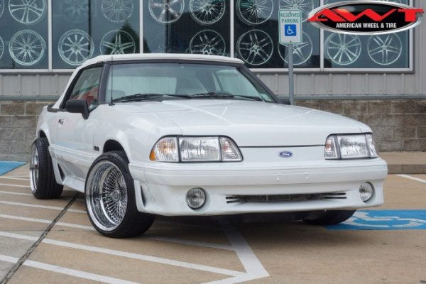 White 1990 Ford Mustang GT Convertible